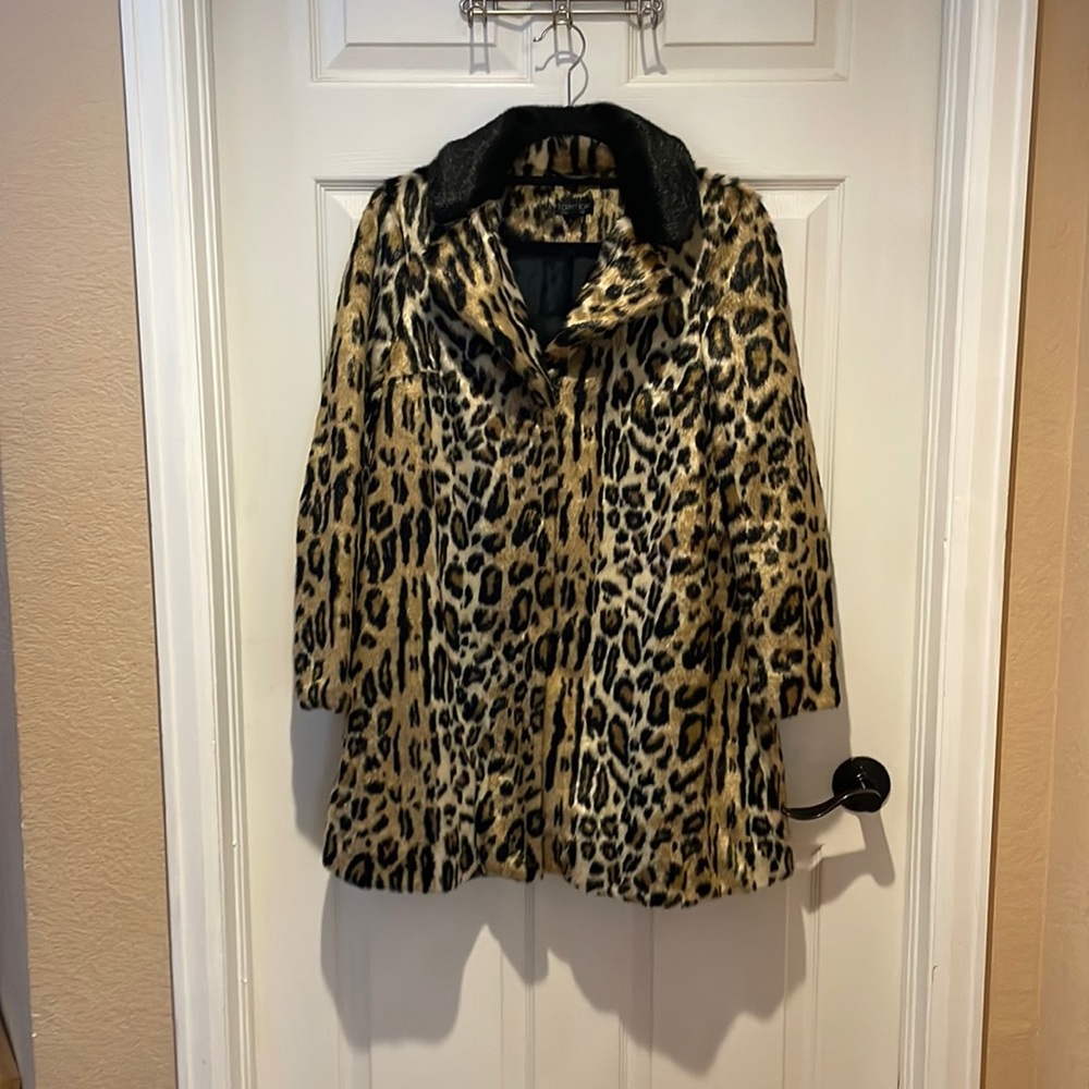 Gorgeous TOPSHOP faux fur animal print coat.
